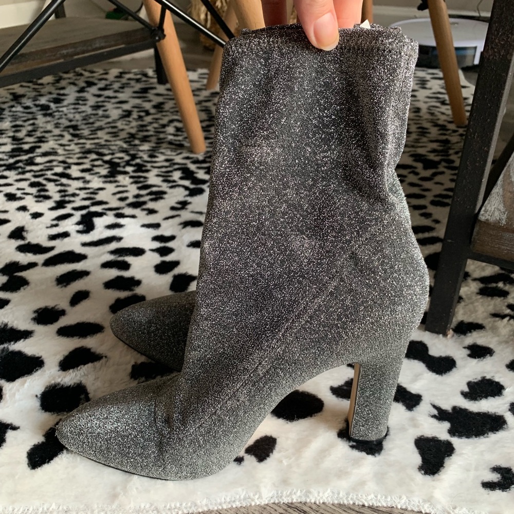 Silver metallic booties